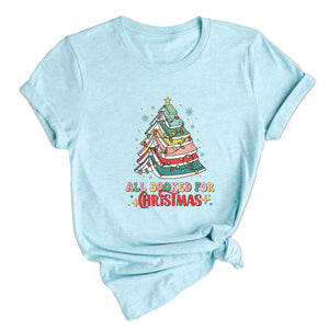 Comfort Colors All Booked Holiday Reading Tee, Cozy Festive Book Lover T-Shirt, Cute Librarian Gift