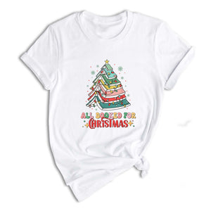 Comfort Colors All Booked Holiday Reading Tee, Cozy Festive Book Lover T-Shirt, Cute Librarian Gift