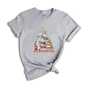 Comfort Colors All Booked Holiday Reading Tee, Cozy Festive Book Lover T-Shirt, Cute Librarian Shirt