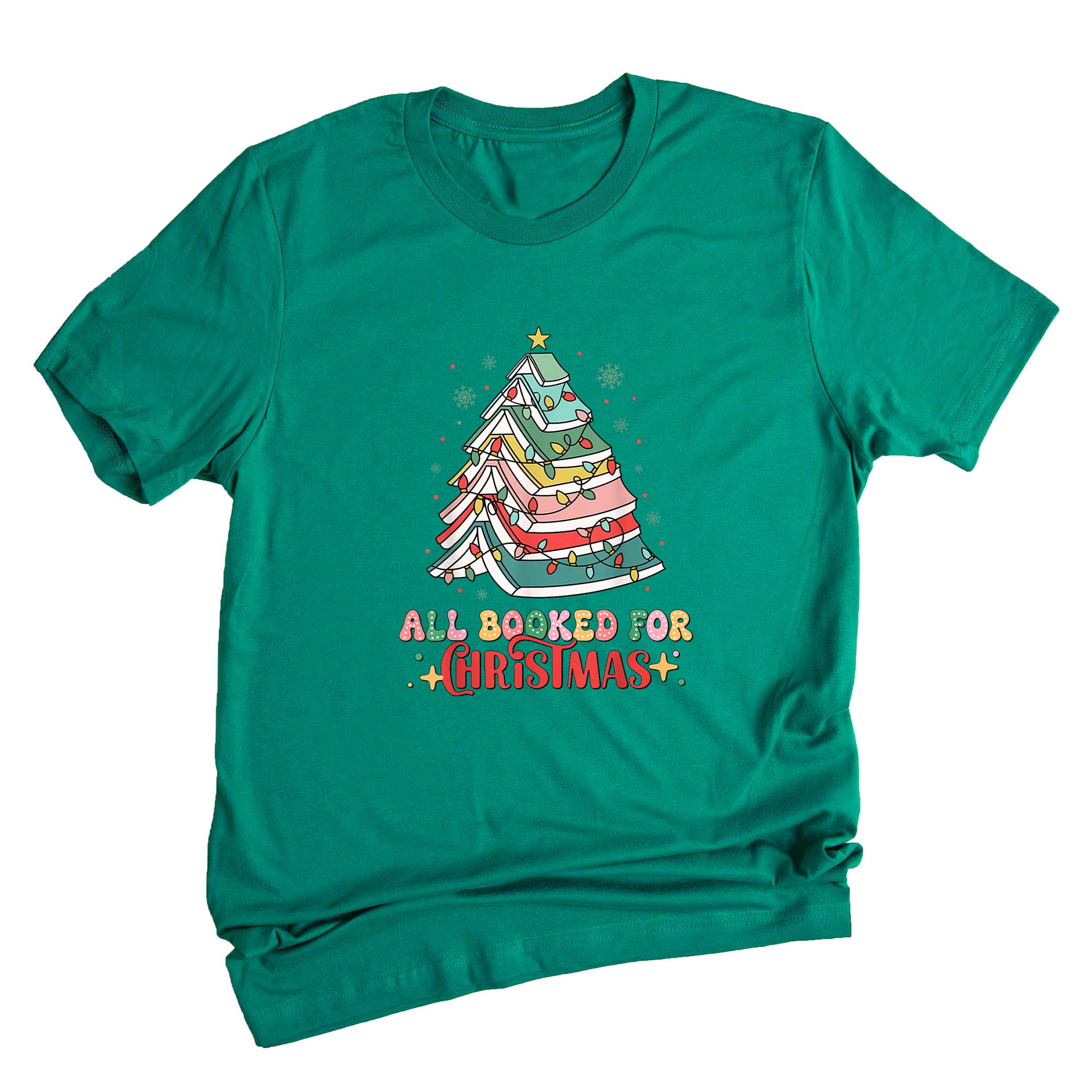Comfort Colors All Booked Holiday Reading Tee, Cozy Festive Book Lover T-Shirt, Cute Librarian Gift