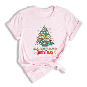 Comfort Colors All Booked Holiday Reading Tee, Cozy Festive Book Lover T-Shirt, Cute Librarian Gift