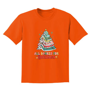 Comfort Colors All Booked Holiday Reading Tee, Cozy Festive Book Lover T-Shirt, Cute Librarian Gift