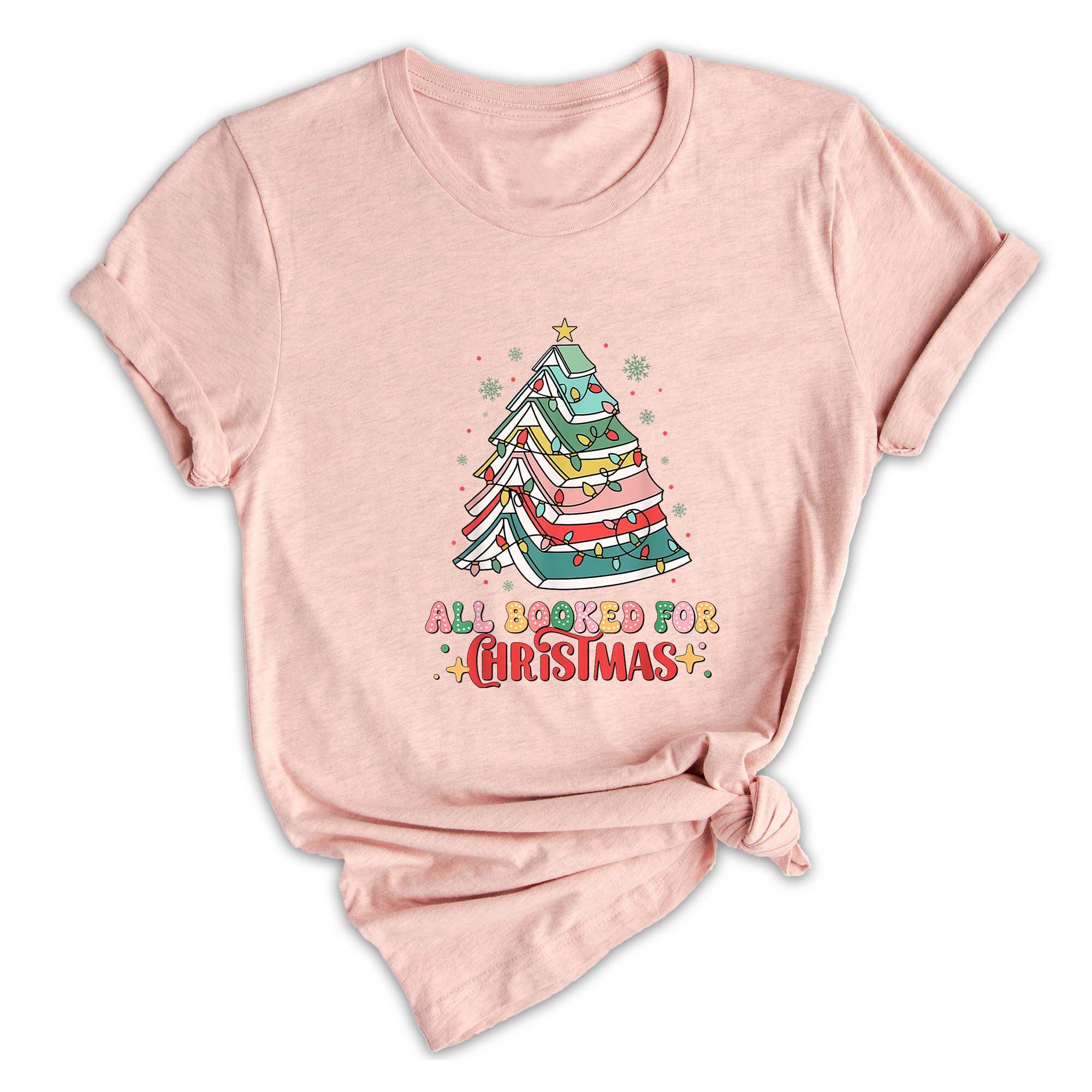 Comfort Colors All Booked Holiday Reading Tee, Cozy Festive Book Lover T-Shirt, Cute Librarian Gift