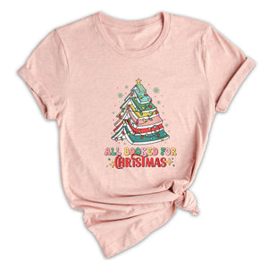 Comfort Colors All Booked Holiday Reading Tee, Cozy Festive Book Lover T-Shirt, Cute Librarian Gift