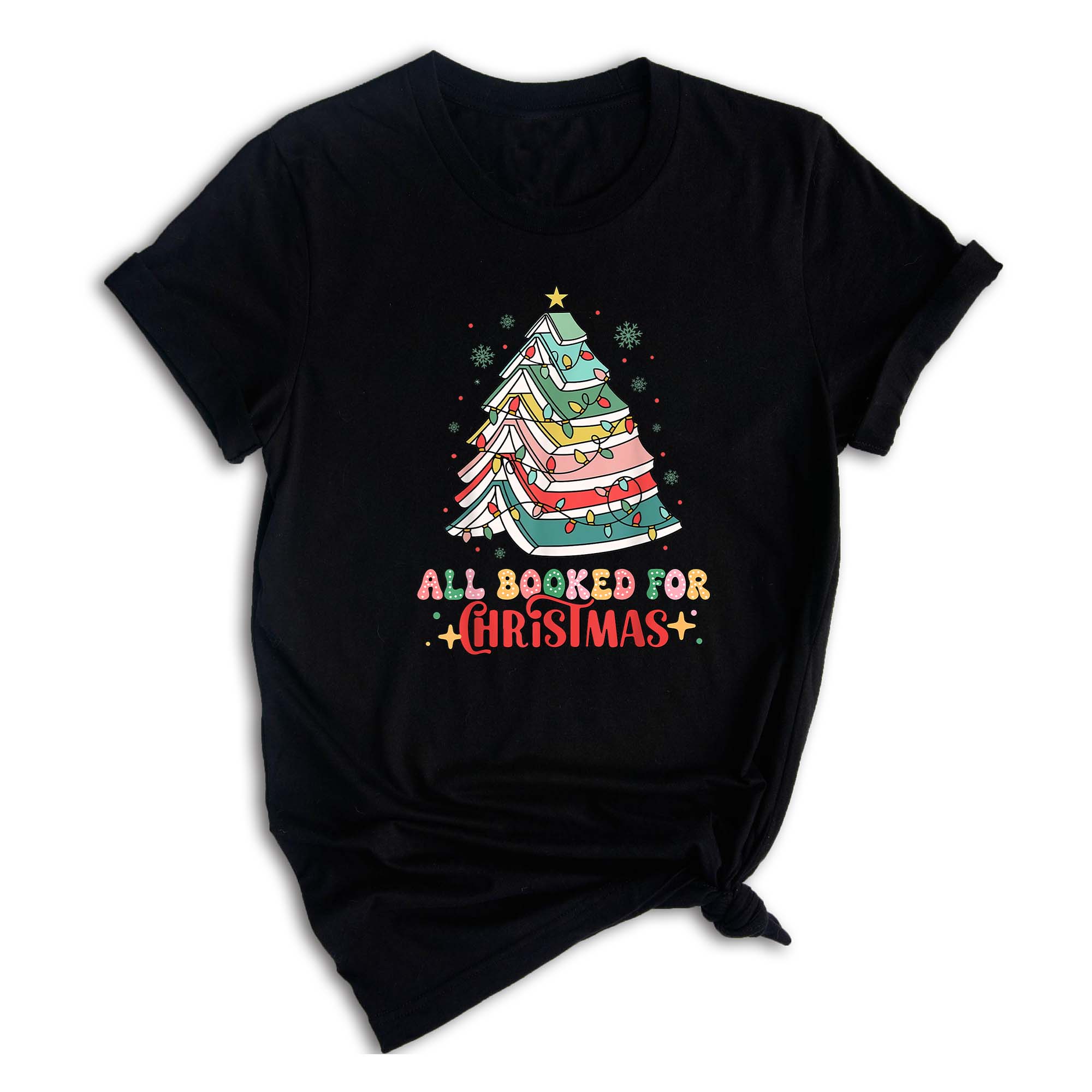 Comfort Colors All Booked Holiday Reading Tee, Cozy Festive Book Lover T-Shirt, Cute Librarian Gift