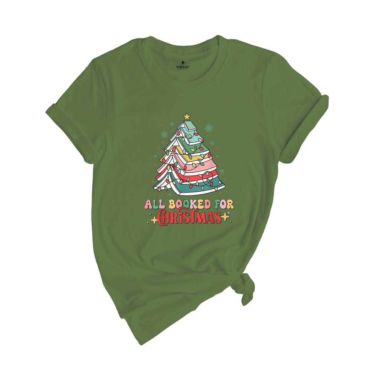 Comfort Colors All Booked Holiday Reading Tee, Cozy Festive Book Lover T-Shirt, Cute Librarian Gift