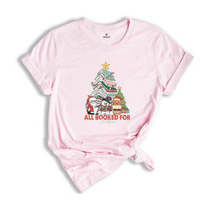 Comfort Colors All Booked Holiday Reading Tee, Cozy Festive Book Lover T-Shirt, Cute Librarian Shirt