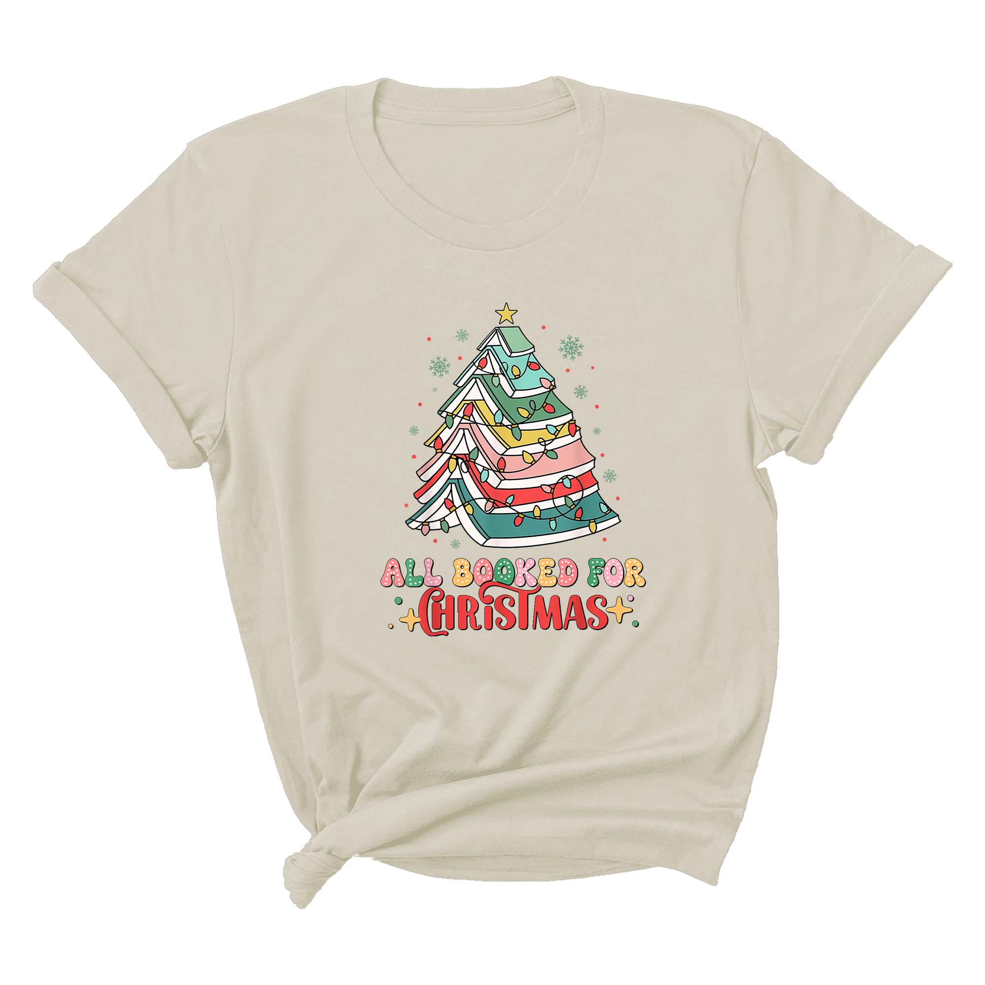 Comfort Colors All Booked Holiday Reading Tee, Cozy Festive Book Lover T-Shirt, Cute Librarian Gift