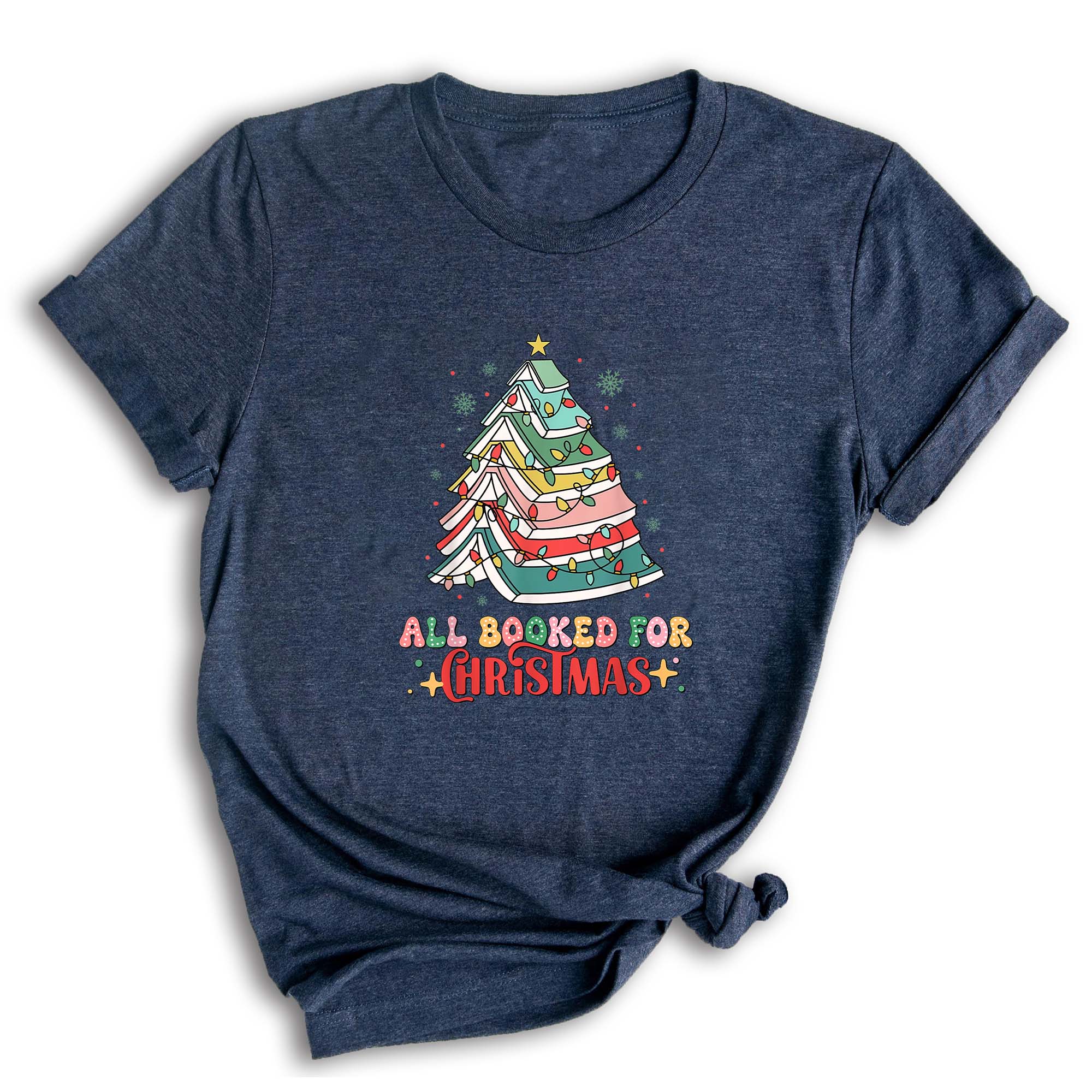 Comfort Colors All Booked Holiday Reading Tee, Cozy Festive Book Lover T-Shirt, Cute Librarian Gift