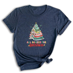Comfort Colors All Booked Holiday Reading Tee, Cozy Festive Book Lover T-Shirt, Cute Librarian Gift