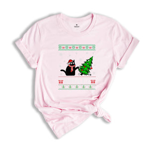 Comfort Colors Black Cat What, Black Cat Shirt, Christmas Shirt, Cat Lover Shirt ,Funny Christmas Gift, Santa Claus Shirt