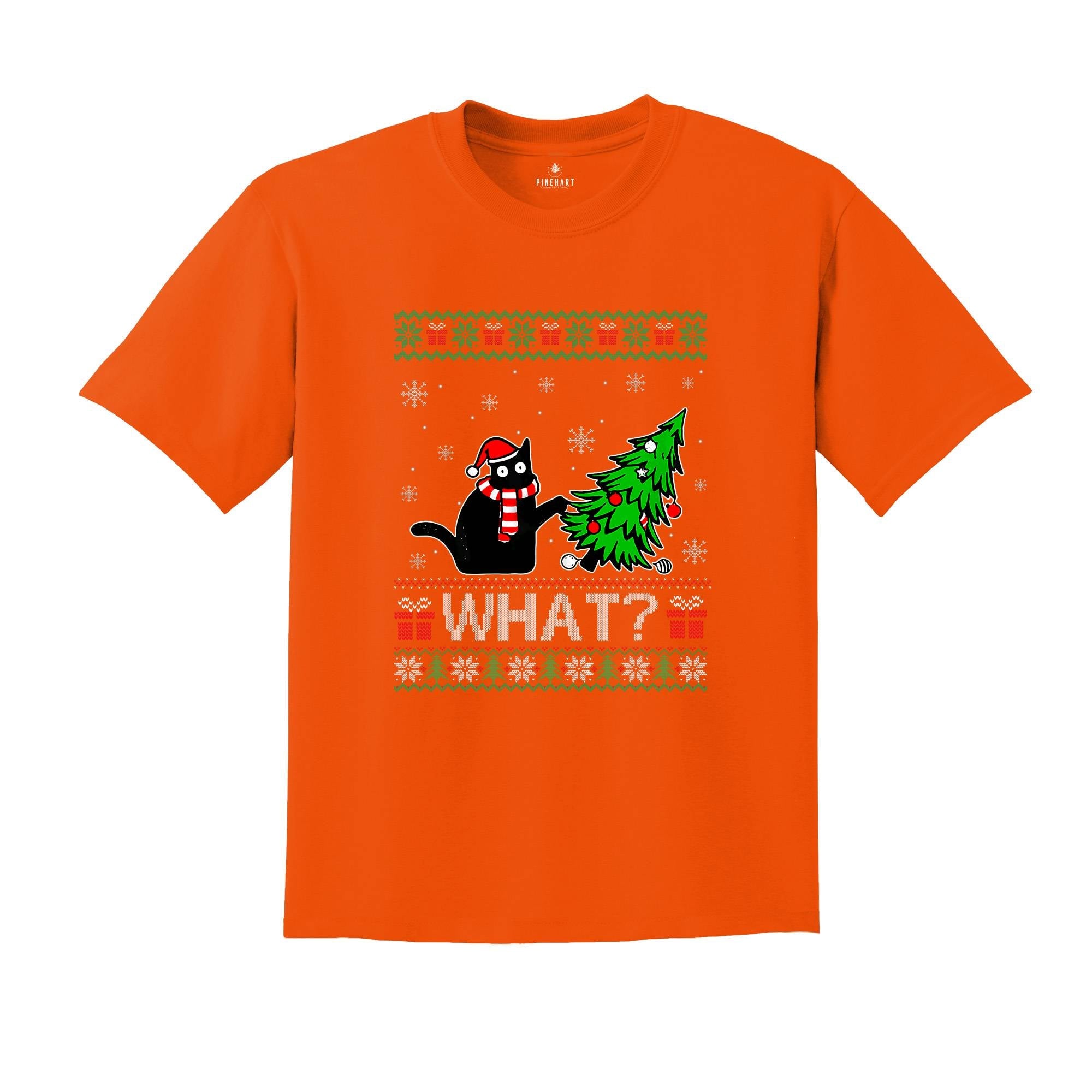 Comfort Colors Black Cat What, Black Cat Shirt, Christmas Shirt, Cat Lover Shirt ,Funny Christmas Gift, Santa Claus Shirt