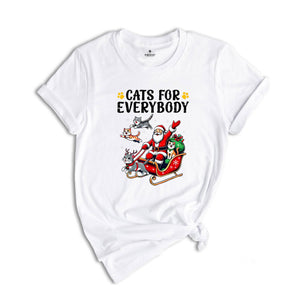 Comfort Colors Cats For Everybody Christmas Sweatshirt, Christmas Party Shirt, Santa Claus Xmas T-shirt, Merry Christmas Tee, Reindeers Xmas Shirt