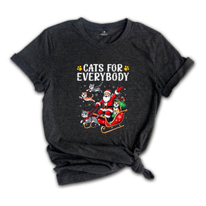 Comfort Colors Cats For Everybody Christmas Sweatshirt, Christmas Party Shirt, Santa Claus Xmas T-shirt, Merry Christmas Tee, Reindeers Xmas Shirt