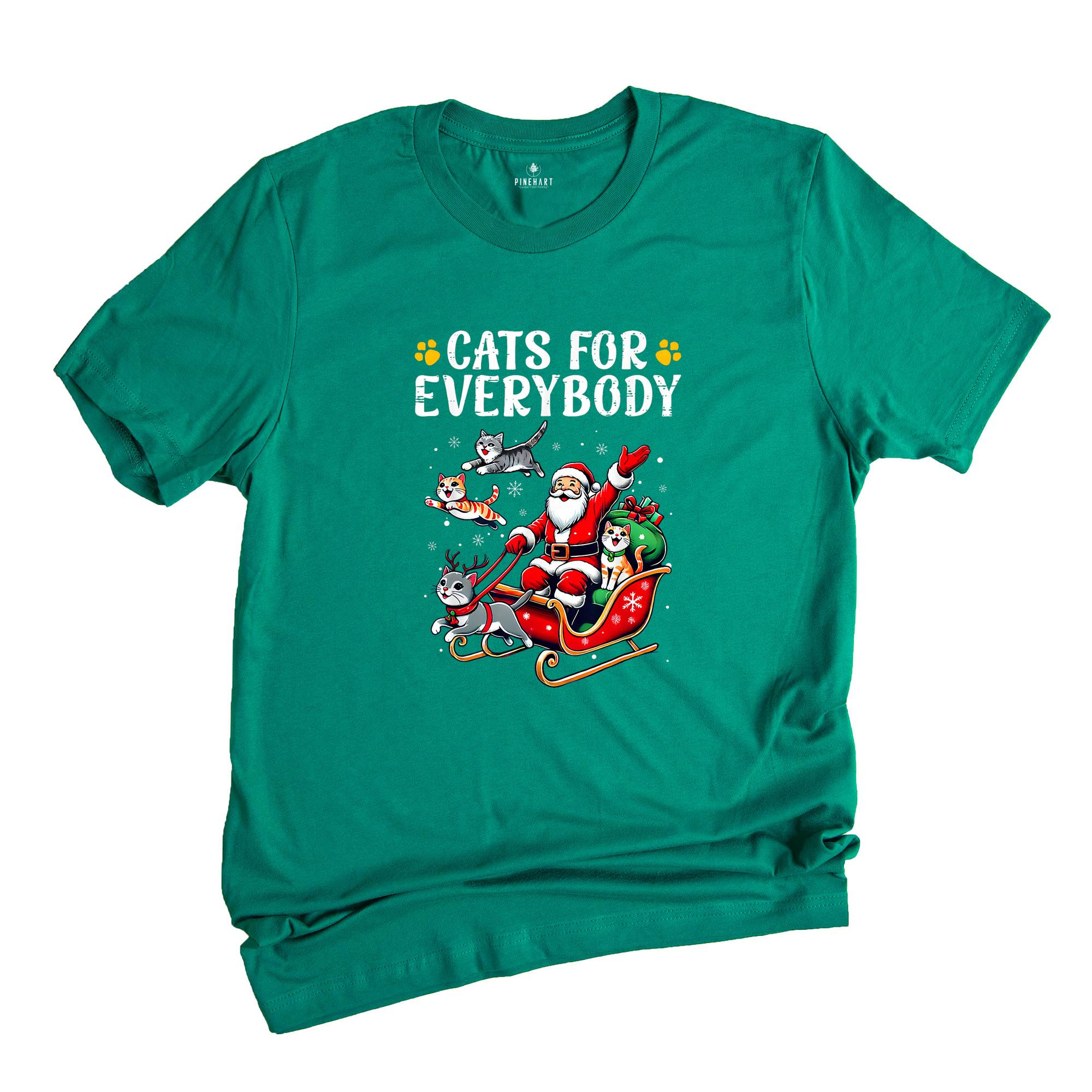 Comfort Colors Cats For Everybody Christmas Sweatshirt, Christmas Party Shirt, Santa Claus Xmas T-shirt, Merry Christmas Tee, Reindeers Xmas Shirt