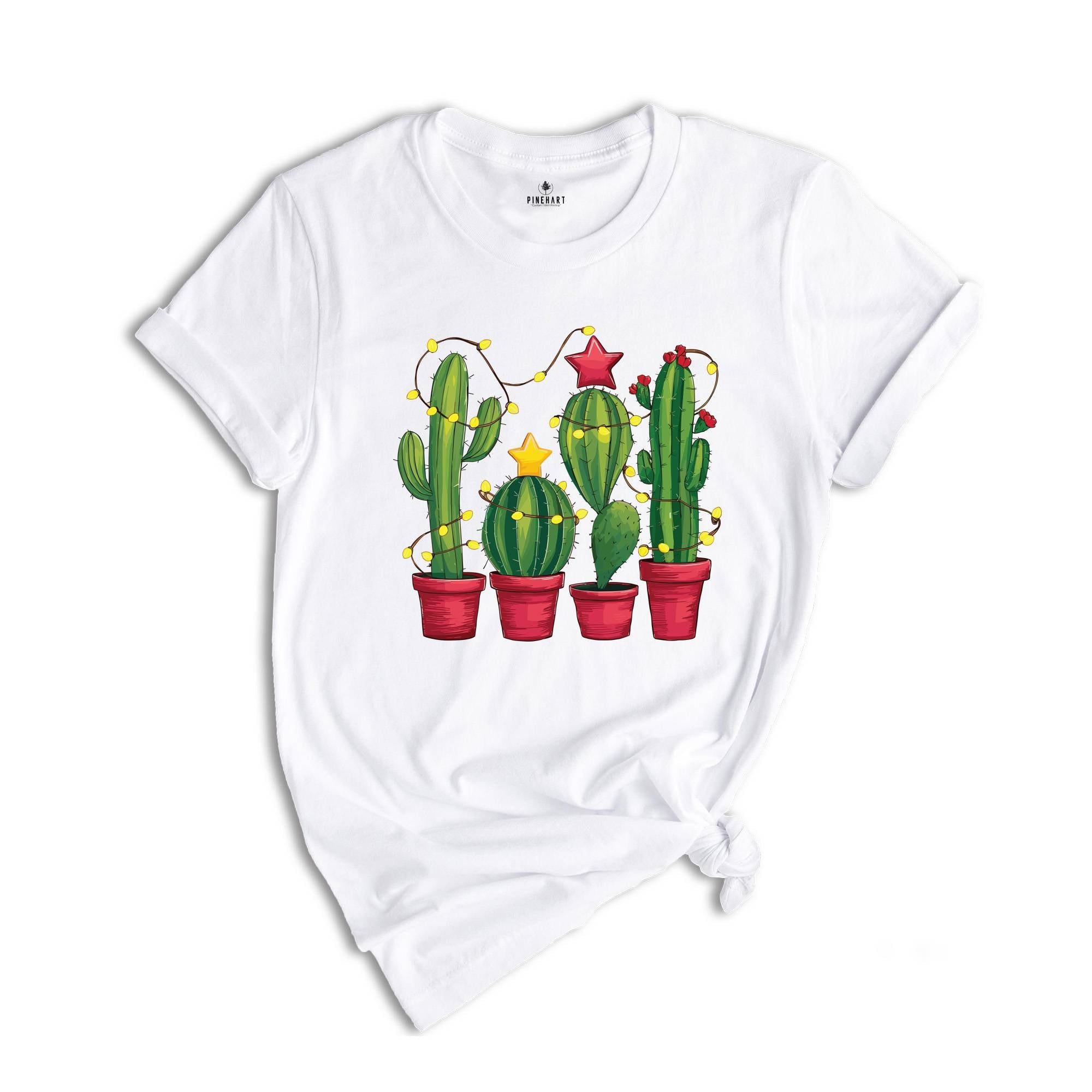 Comfort Colors Christmas Cactus Shirt, Christmas Shirt, Cowboy Christmas, Cactus Lover Gift, Plant Lover Shirt, Southern Christmas