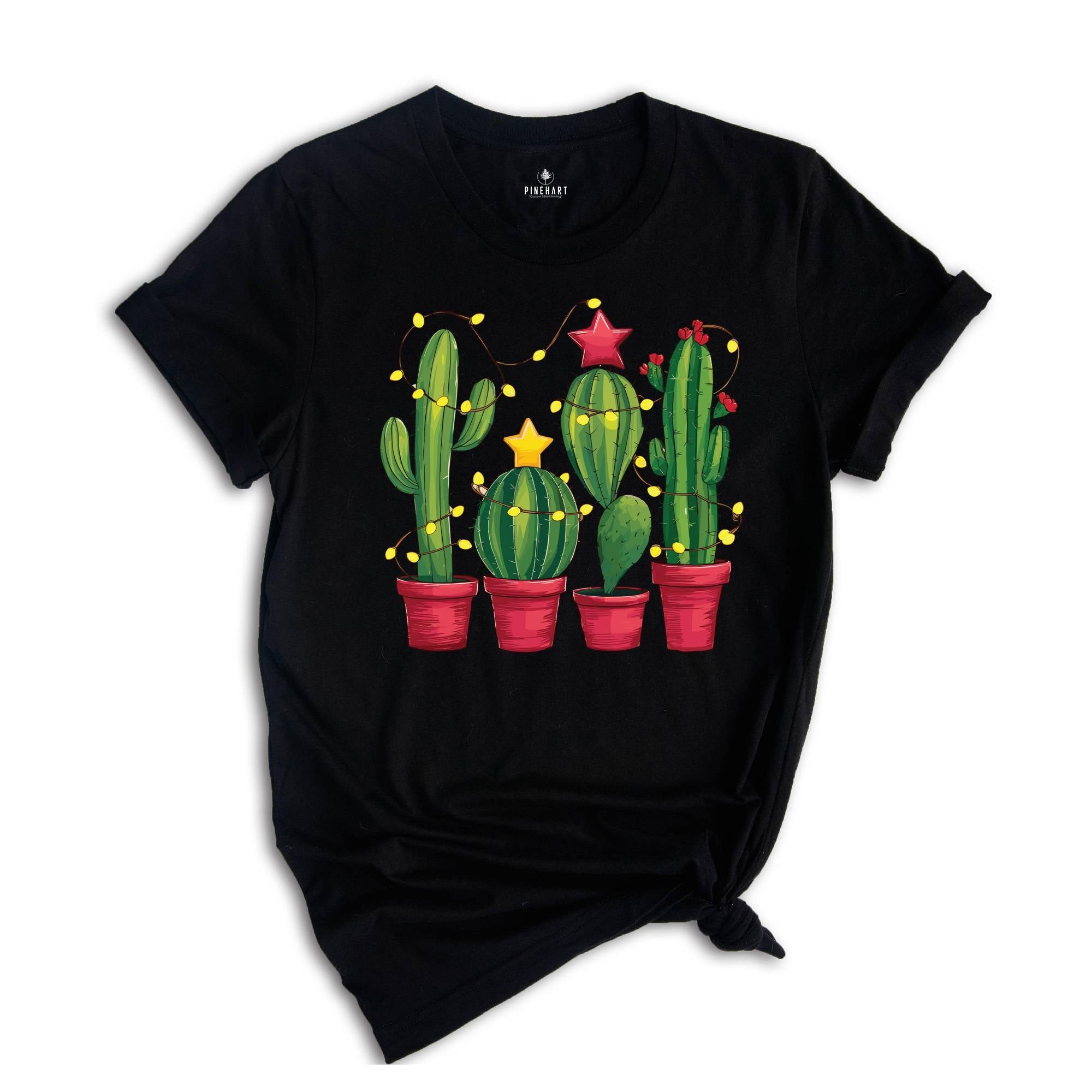 Comfort Colors Christmas Cactus Shirt, Christmas Shirt, Cowboy Christmas, Cactus Lover Gift, Plant Lover Shirt, Southern Christmas