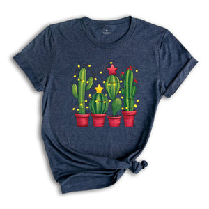 Comfort Colors Christmas Cactus Shirt, Christmas Shirt, Cowboy Christmas, Cactus Lover Gift, Plant Lover Shirt, Southern Christmas