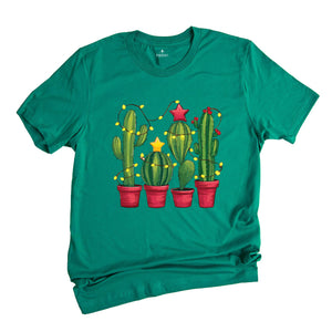 Comfort Colors Christmas Cactus Shirt, Christmas Shirt, Cowboy Christmas, Cactus Lover Gift, Plant Lover Shirt, Southern Christmas