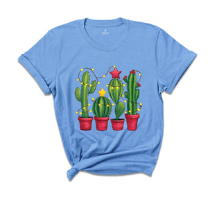 Comfort Colors Christmas Cactus Shirt, Christmas Shirt, Cowboy Christmas, Cactus Lover Gift, Plant Lover Shirt, Southern Christmas