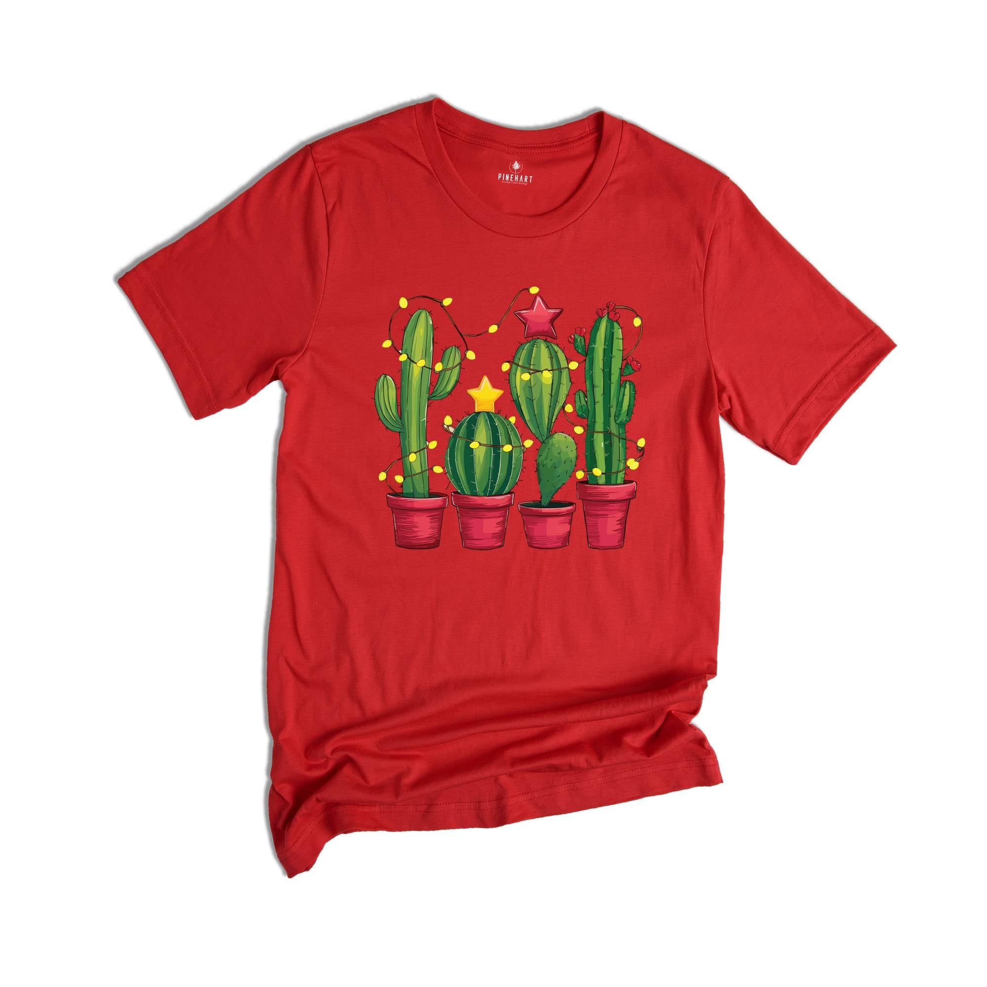 Comfort Colors Christmas Cactus Shirt, Christmas Shirt, Cowboy Christmas, Cactus Lover Gift, Plant Lover Shirt, Southern Christmas