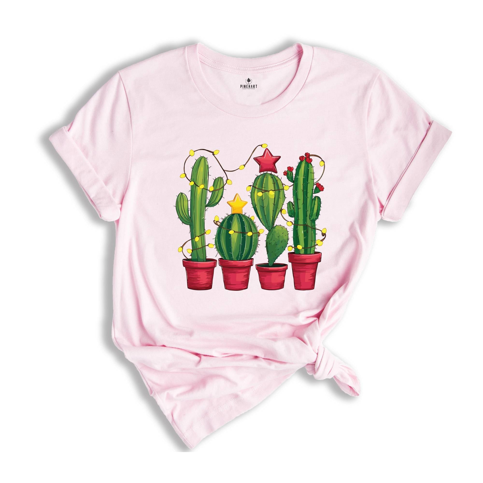 Comfort Colors Christmas Cactus Shirt, Christmas Shirt, Cowboy Christmas, Cactus Lover Gift, Plant Lover Shirt, Southern Christmas