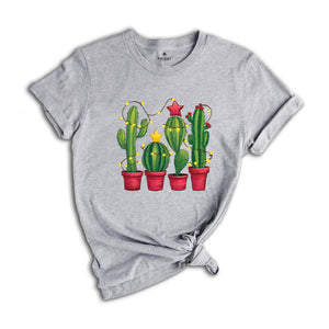 Comfort Colors Christmas Cactus Shirt, Christmas Shirt, Cowboy Christmas, Cactus Lover Gift, Plant Lover Shirt, Southern Christmas