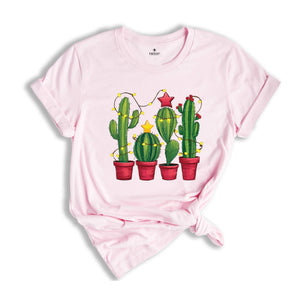 Comfort Colors Christmas Cactus Shirt, Christmas Shirt, Cowboy Christmas, Cactus Lover Gift, Plant Lover Shirt, Southern Christmas