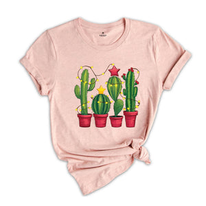 Comfort Colors Christmas Cactus Shirt, Christmas Shirt, Cowboy Christmas, Cactus Lover Gift, Plant Lover Shirt, Southern Christmas