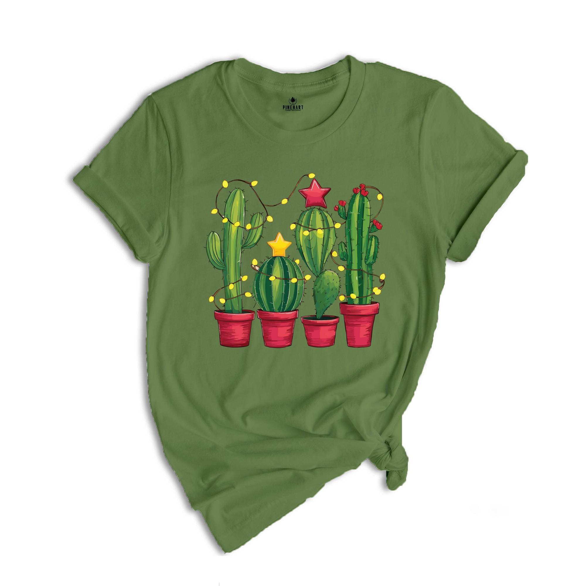 Comfort Colors Christmas Cactus Shirt, Christmas Shirt, Cowboy Christmas, Cactus Lover Gift, Plant Lover Shirt, Southern Christmas