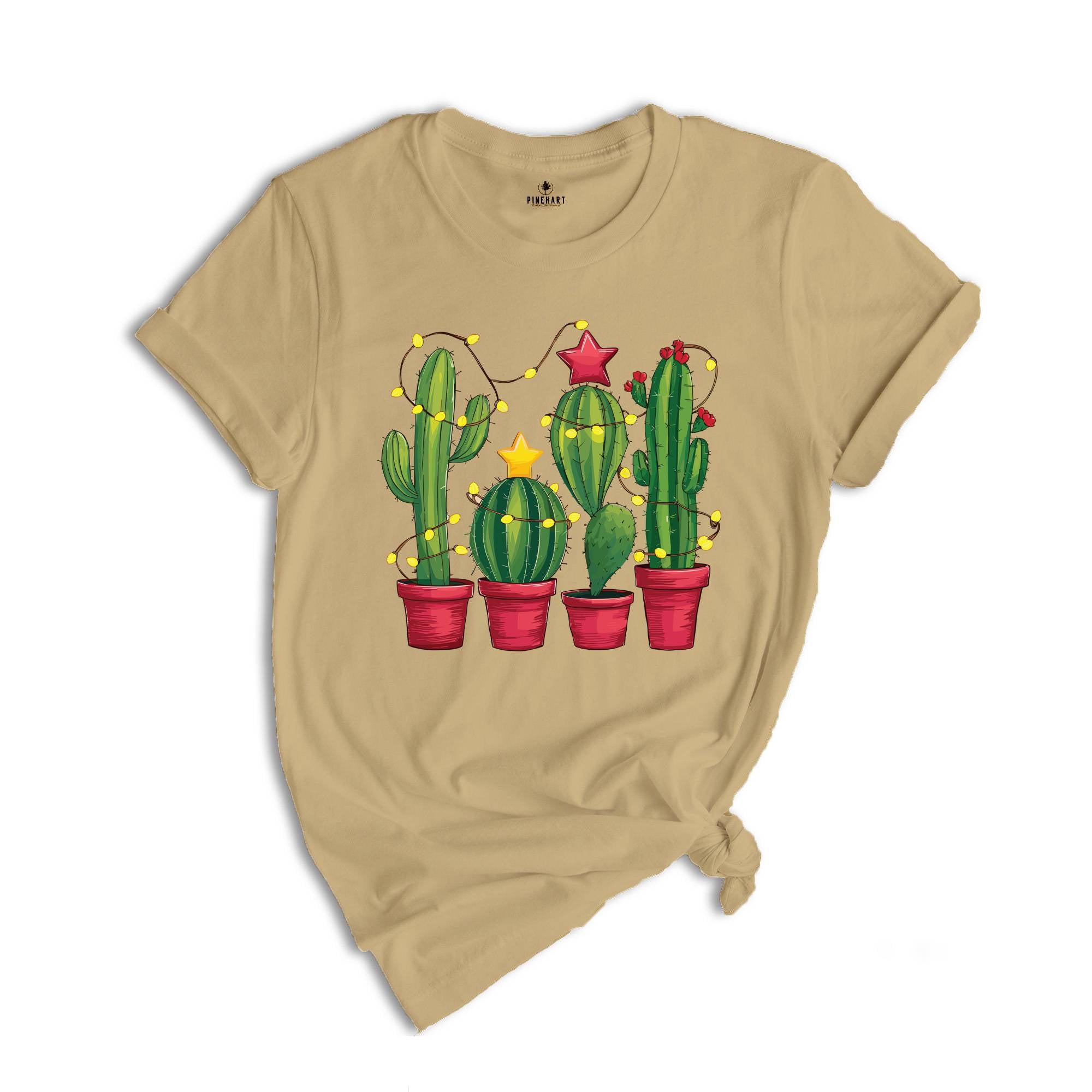 Comfort Colors Christmas Cactus Shirt, Christmas Shirt, Cowboy Christmas, Cactus Lover Gift, Plant Lover Shirt, Southern Christmas