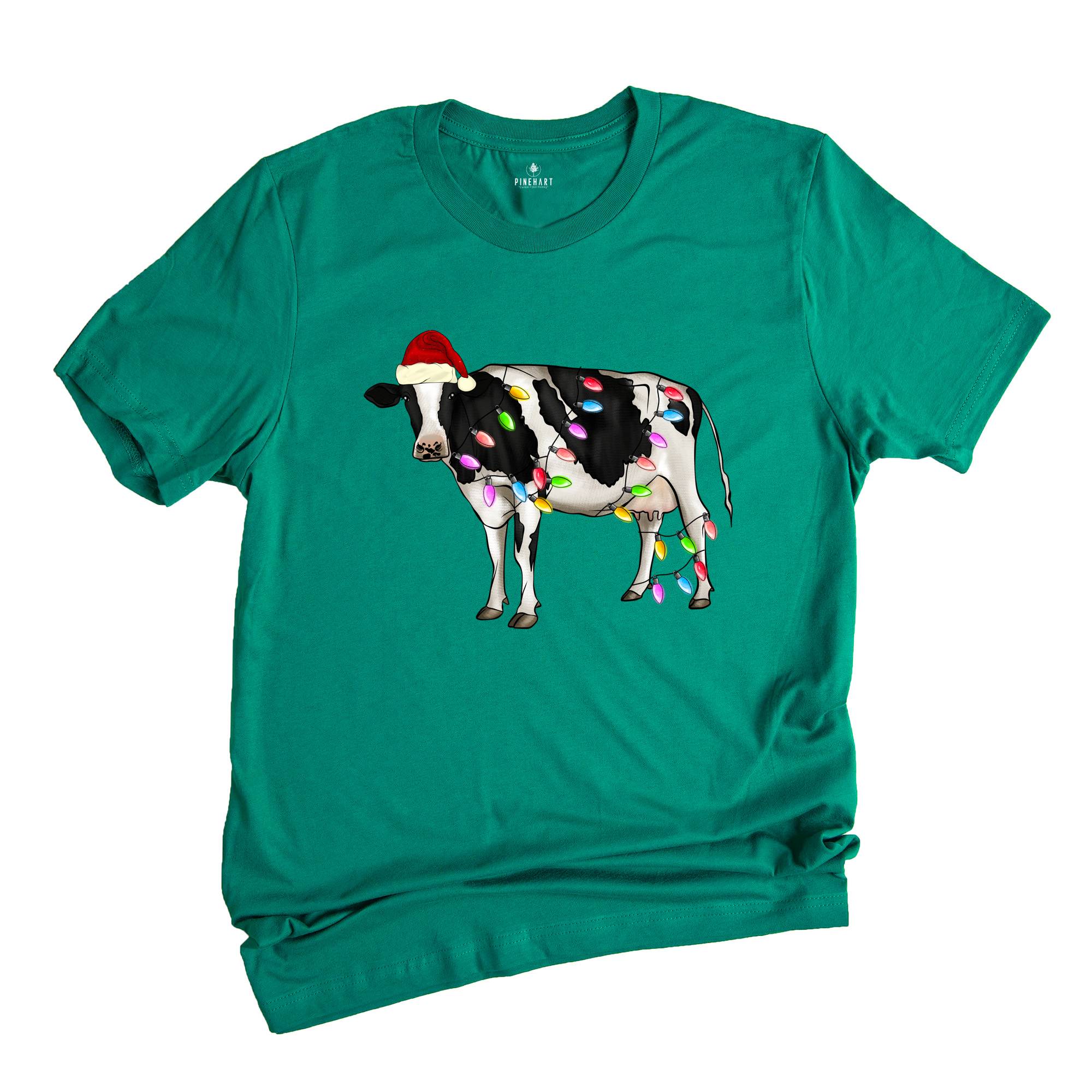 Comfort Colors Christmas Cow T-Shirt, Festive Farm Animal Tee, Holiday Gifts For Cow Lovers, Farm Christmas Shirt, Cute Christmas Shirt