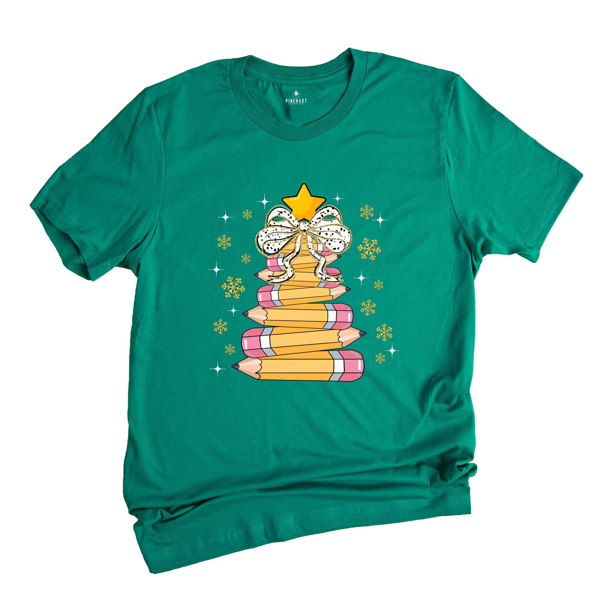 Comfort Colors Christmas Pencil Tree Shirt: Teacher Holiday Tee, Merry Teacher Xmas Shirt, Christmas School Party Teacher Tee