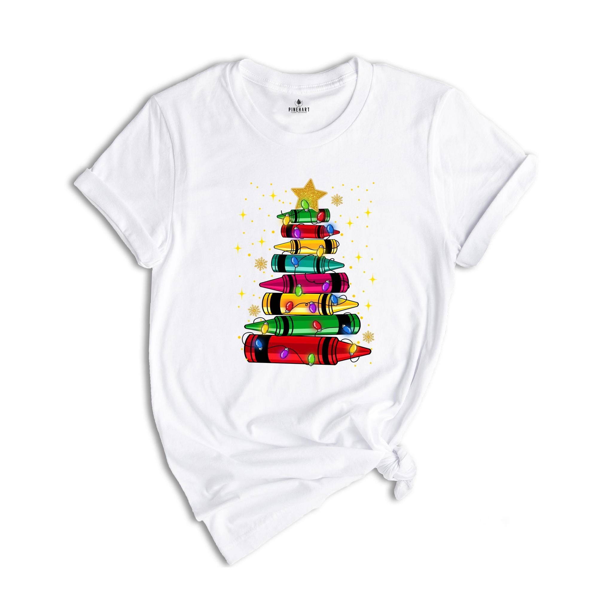 Comfort Colors Christmas Pencil Tree Shirt: Teacher Holiday Tee, Merry Teacher Xmas Shirt, Christmas School Party Teacher Tee