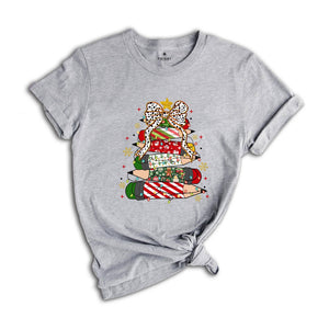 Comfort Colors Christmas Pencil Tree Shirt: Teacher Holiday Tee, Merry Teacher Xmas Shirt, Christmas School Party Teacher Tee