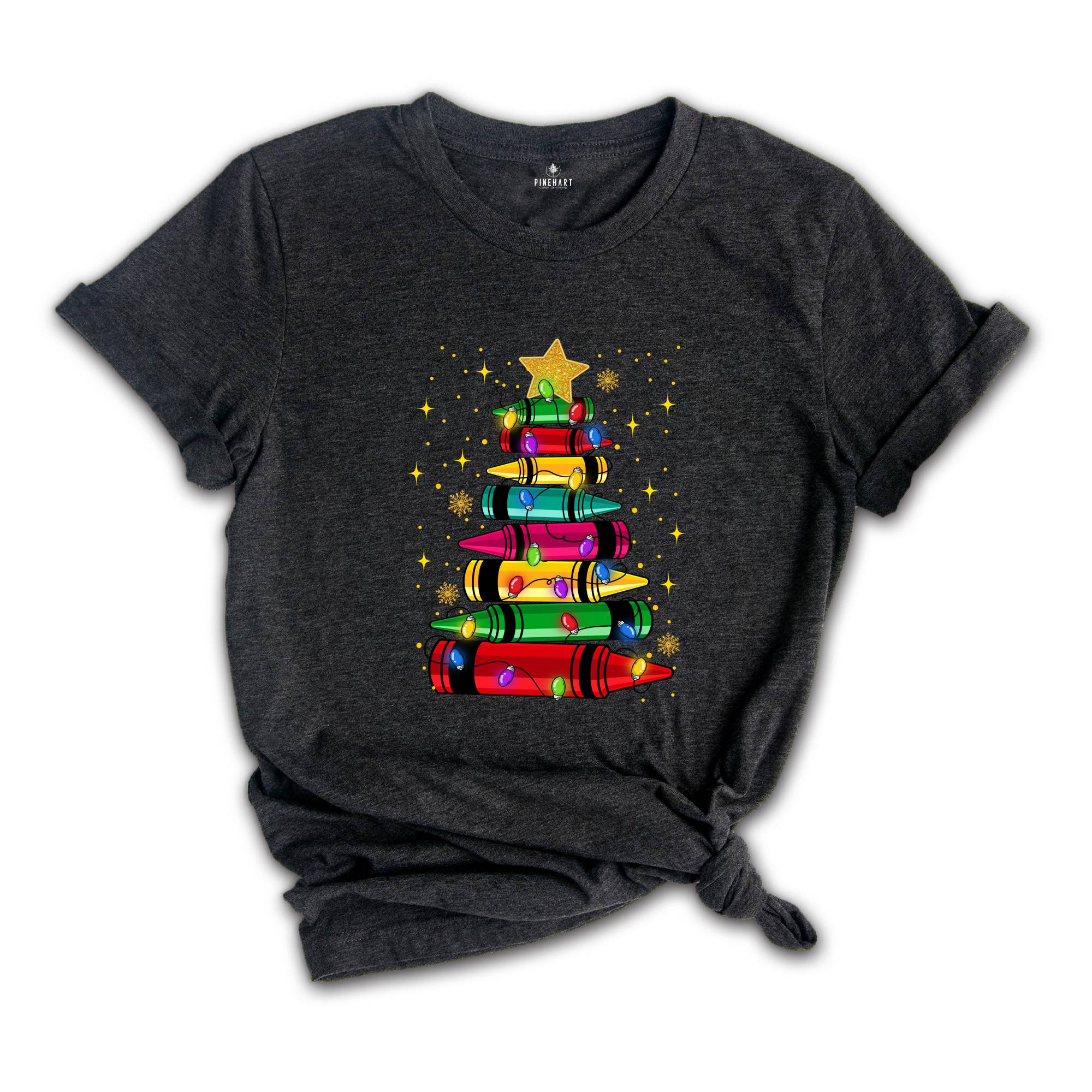 Comfort Colors Christmas Pencil Tree Shirt: Teacher Holiday Tee, Merry Teacher Xmas Shirt, Christmas School Party Teacher Tee
