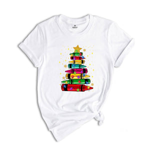 Comfort Colors Christmas Pencil Tree Shirt: Teacher Holiday Tee, Merry Teacher Xmas Shirt, Christmas School Party Teacher Tee