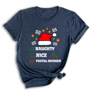 Comfort Colors Christmas Postal Worker Shirt, Christmas Mail Lady Tee, Funny Postal T-Shirt, Christmas Gift For Mail Carrier, Merry Postal Worker Gift