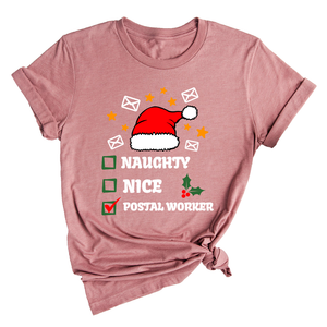 Comfort Colors Christmas Postal Worker Shirt, Christmas Mail Lady Tee, Funny Postal T-Shirt, Christmas Gift For Mail Carrier, Merry Postal Worker Gift