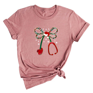 Comfort Colors Christmas Stethoscope Nurse Shirt, Christmas Floral Shirt, Nurse Christmas Shirt, Nurse Life Shirt