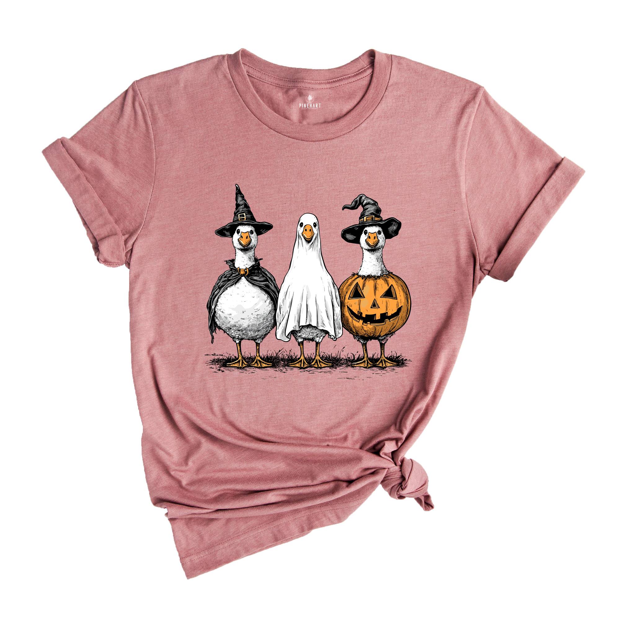 Comfort Colors Goose Ghosts Shirt, Spooky Season Gift, Halloween Retro Tshirt, Ghost Shirt, Goose Shirt, Silly Goose Shirt, Goose Ghost