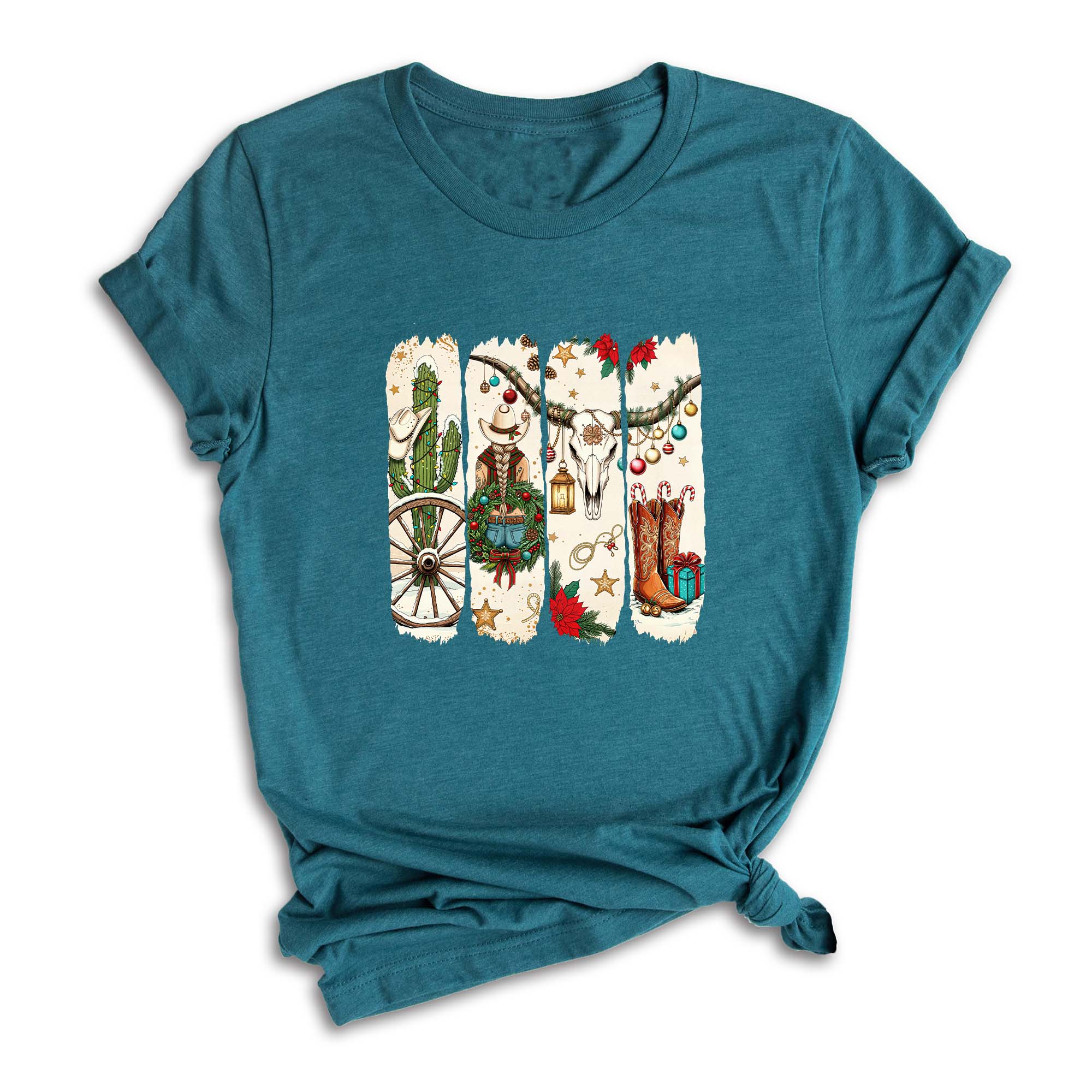 Comfort Colors Howdy Christmas Shirt, Western Christmas Sweatshirt, Christmas Deer T-Shirt, Howdy Christmas Tree Shirt