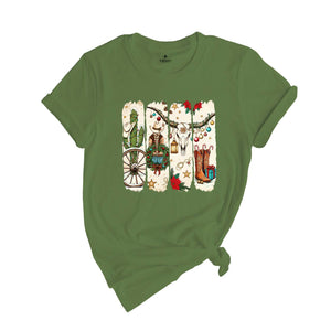 Comfort Colors Howdy Christmas Shirt, Western Christmas Sweatshirt, Christmas Deer T-Shirt, Howdy Christmas Tree Shirt