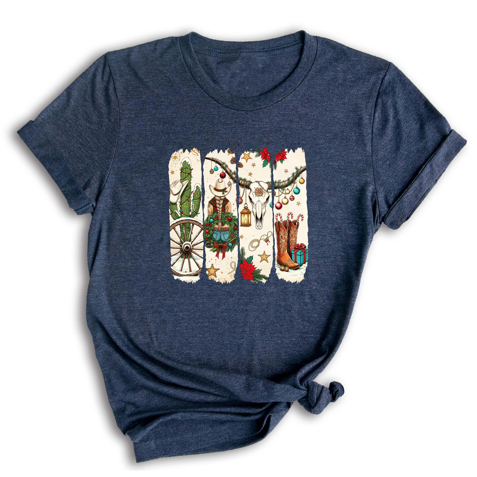 Comfort Colors Howdy Christmas Shirt, Western Christmas Sweatshirt, Christmas Deer T-Shirt, Howdy Christmas Tree Shirt