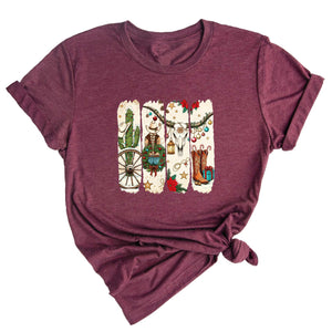 Comfort Colors Howdy Christmas Shirt, Western Christmas Sweatshirt, Christmas Deer T-Shirt, Howdy Christmas Tree Shirt