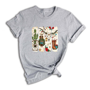 Comfort Colors Howdy Christmas Shirt, Western Christmas Sweatshirt, Christmas Deer T-Shirt, Howdy Christmas Tree Shirt