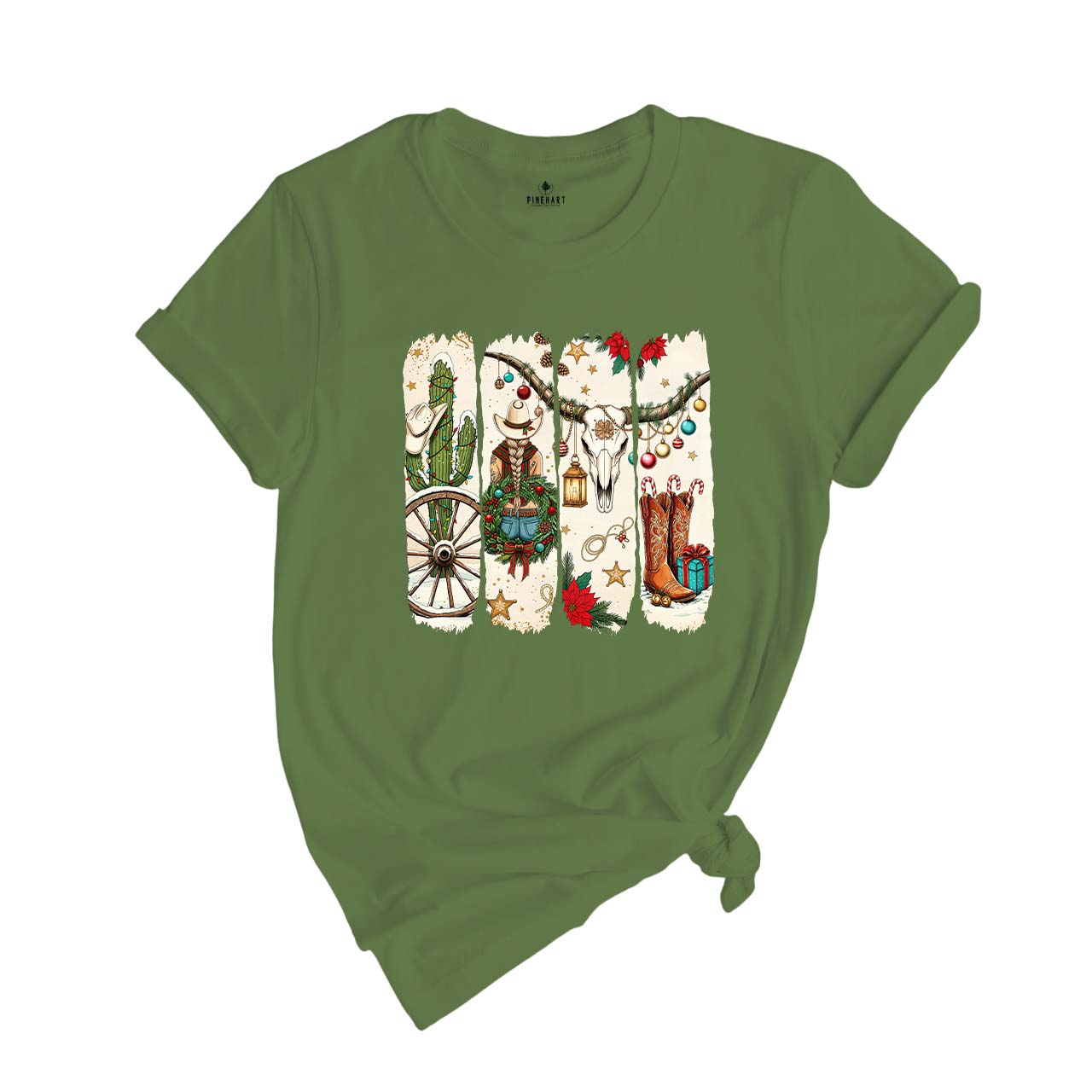 Comfort Colors Howdy Christmas Shirt, Western Christmas Sweatshirt, Christmas Deer T-Shirt, Howdy Christmas Tree Shirt