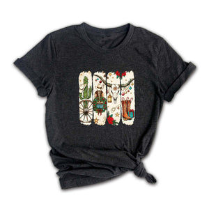 Comfort Colors Howdy Christmas Shirt, Western Christmas Sweatshirt, Christmas Deer T-Shirt, Howdy Christmas Tree Shirt