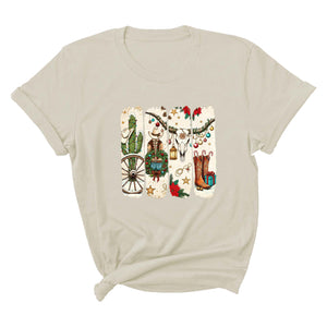 Comfort Colors Howdy Christmas Shirt, Western Christmas Sweatshirt, Christmas Deer T-Shirt, Howdy Christmas Tree Shirt