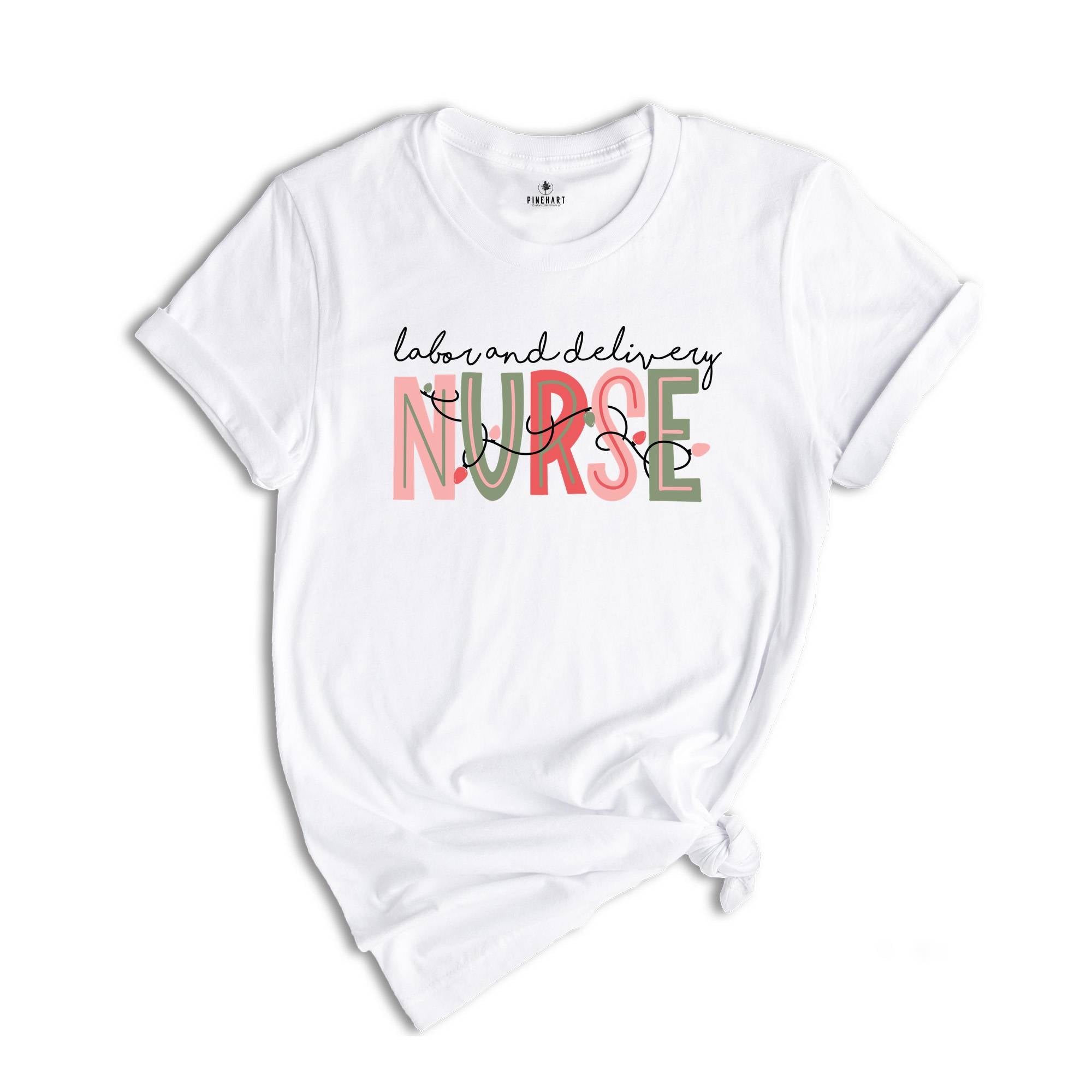 Comfort Colors Labor & Delivery Nurse Christmas T-Shirt, Holiday Nurse Shirt, RN Holiday Apparel, Christmas Gifts For Nurse